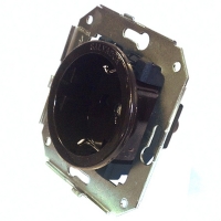 Розетка с заземлением и шторками для внутреннего монтажа цвет: коричневый