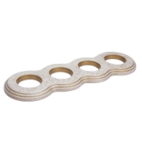 Рамка 4 поста Восьмерка Выбеленый дуб золотой патиной