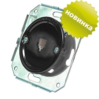 Телефонная розетка для внутреннего монтажа цвет: черный